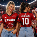 Personalized Canada Maple Leaf Crop Jersey Custom Name Gift for Sports Fans