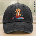Custom Photo Washed Denim Baseball Cap Gift for Dog Dad HN590 - Washed Denim Baseball Cap GradoCreations