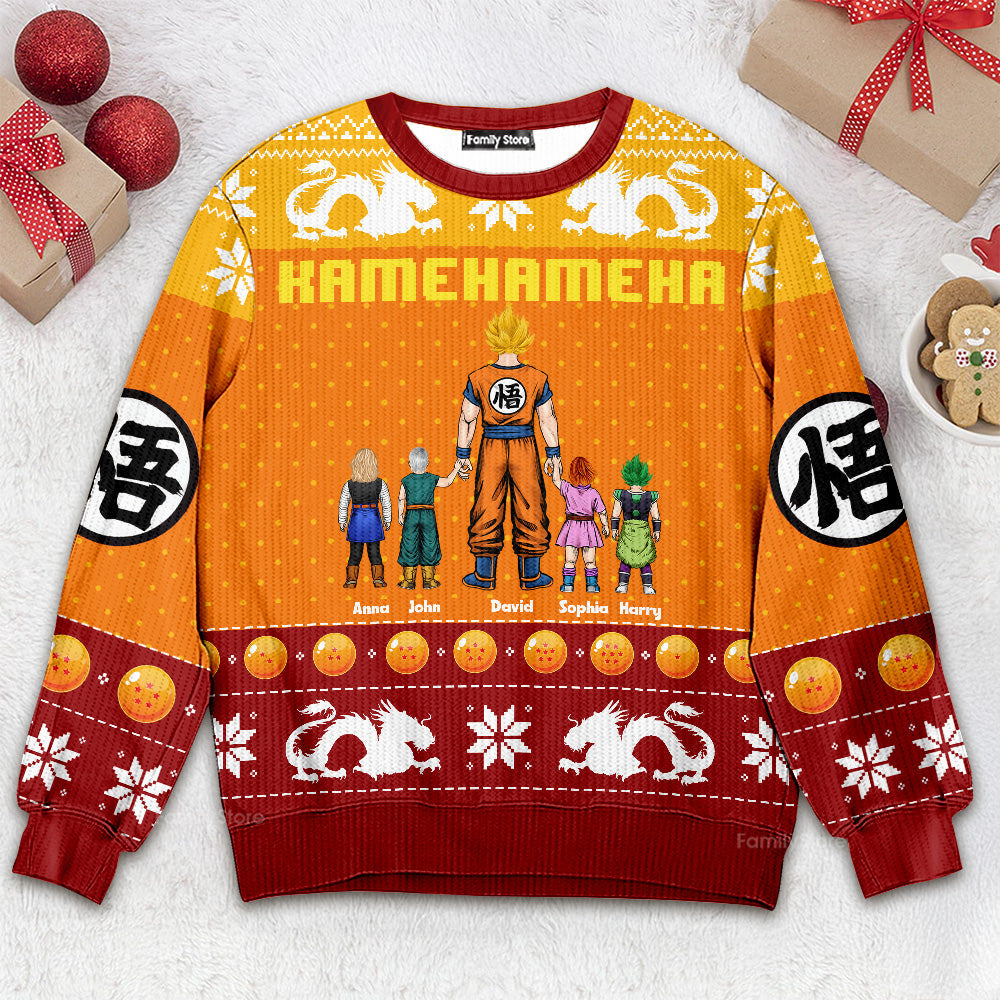 Personalized Kamehameha Ugly Sweater Gift for Dad or Grandpa