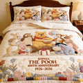 Personalized Winnie the Pooh 100th Anniversary Quilted Bedding Set Gift for Family Quilted Bedding Set GradoCreations