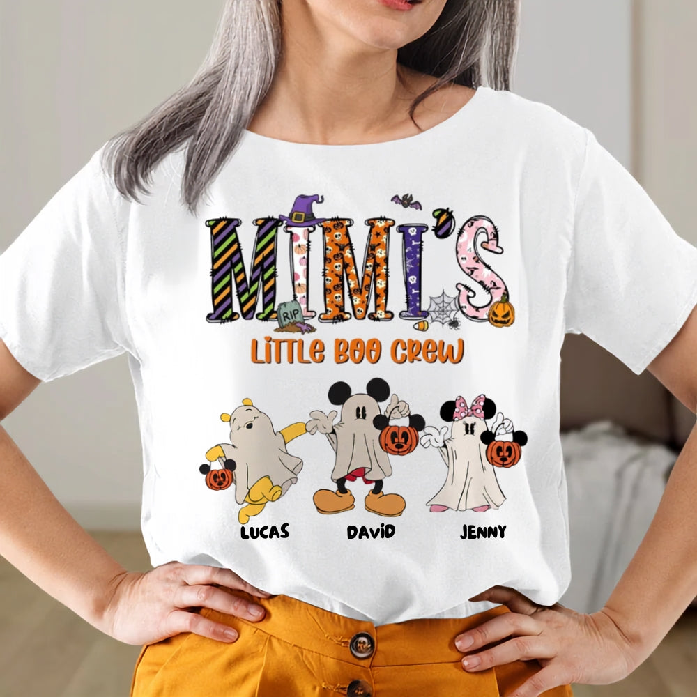 Personalized Halloween Shirt for Grandma with Ghost Family Design Cotton Apparel GradoCreations