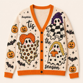 Personalized Halloween Cardigan for Her with Ghost Design Cardigan GradoCreations