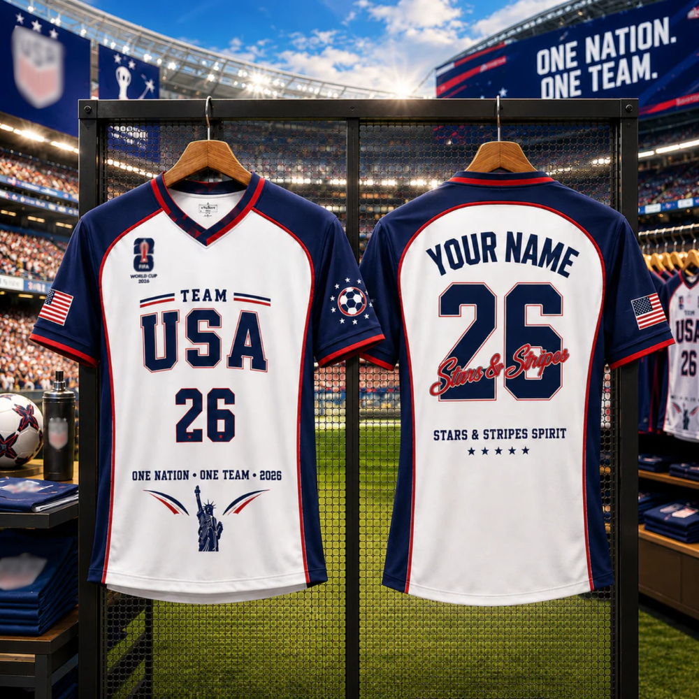 Personalized Soccer Jersey USA Stars & Stripes Custom Gift for Fans