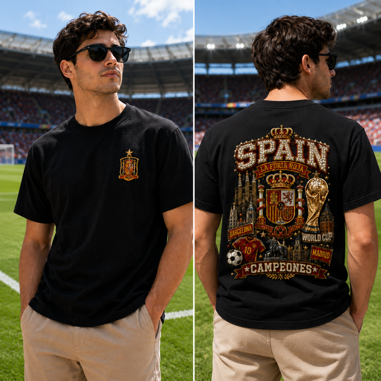 Personalized Spain La Furia Roja Shirt Gift for Football Fans Cotton Apparel GradoCreations
