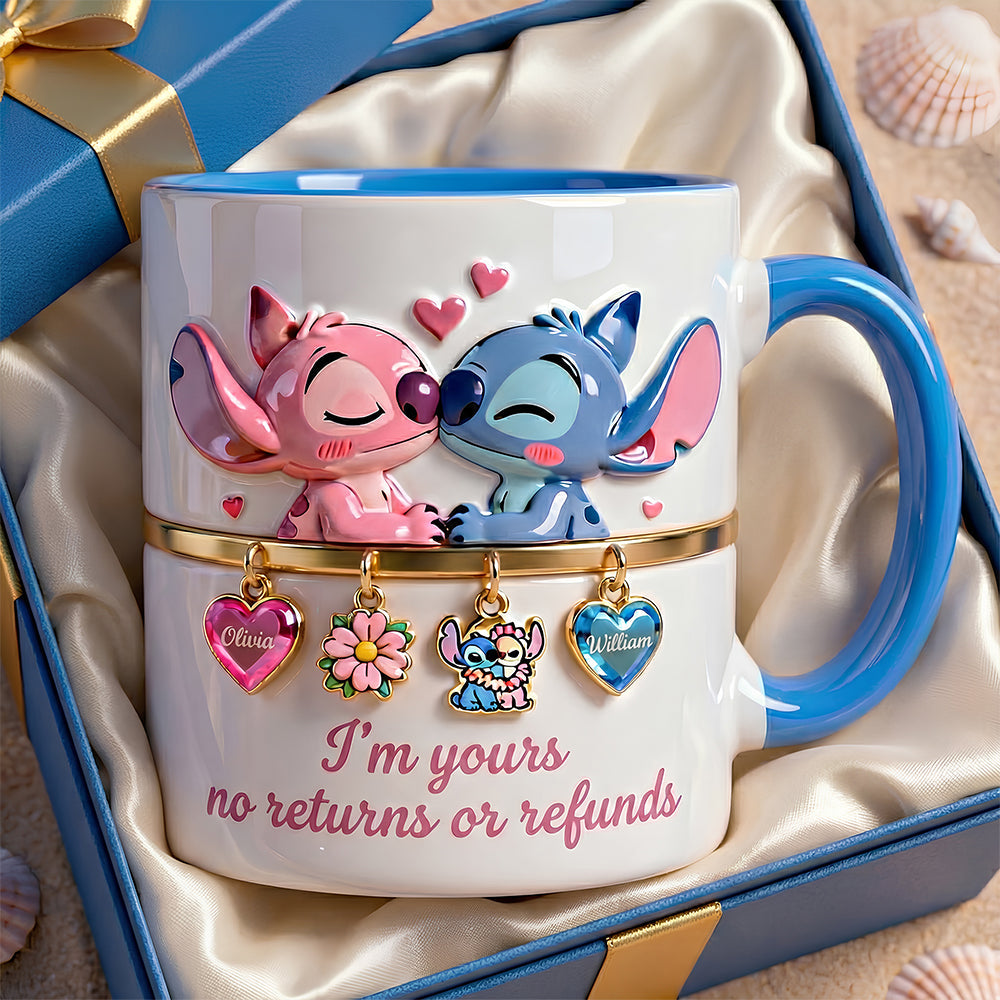 Personalized Accent Mug for Couples With Charms - Gift for Movie Fans