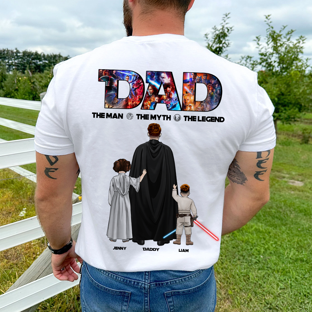 Personalized Star Wars Dad T-Shirt Custom Family Gift for Father's Day