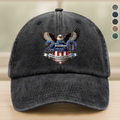 Personalized Washed Denim Baseball Cap Freedom Eagle Gift HN590 - Washed Denim Baseball Cap GradoCreations