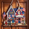 Personalized Patriotic Wood Sign Custom Family Name 250 Years America