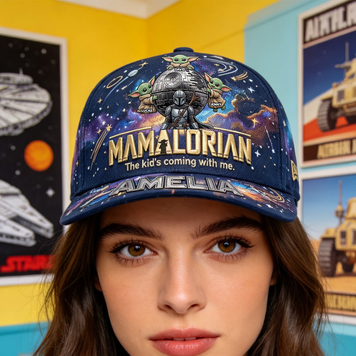 Personalized Galaxy Star Warrior Cap Gift for Mom | Movie Fans