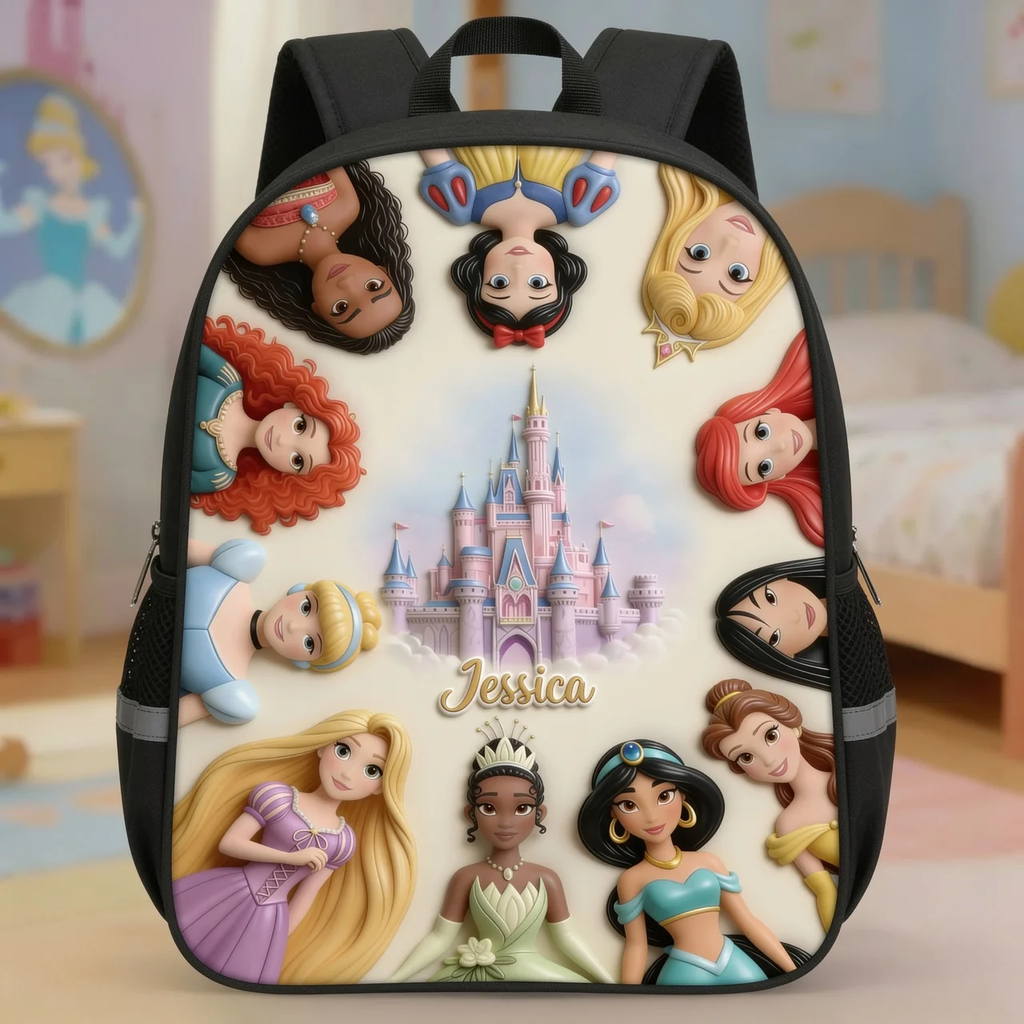 Personalized Cartoon Princess Backpack Set for Kids - School Gift School Bag+ GradoCreations