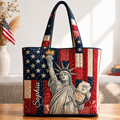 Personalized Statue of Liberty Quilted Tote Bag Gift for Her