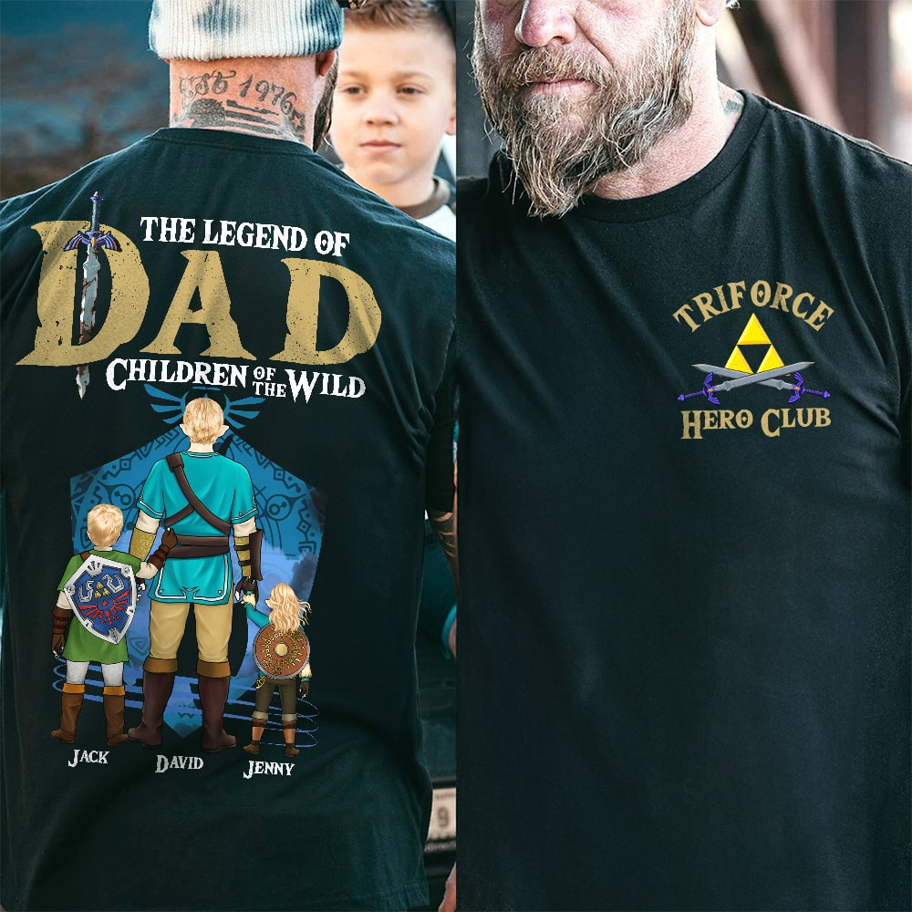 Personalized The Legend of Zelda Dad T-Shirt Gift for Gamers