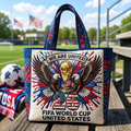 Patriotic Quilted Tote Bag 2026 FIFA World Cup Eagle Gift for Soccer Fans