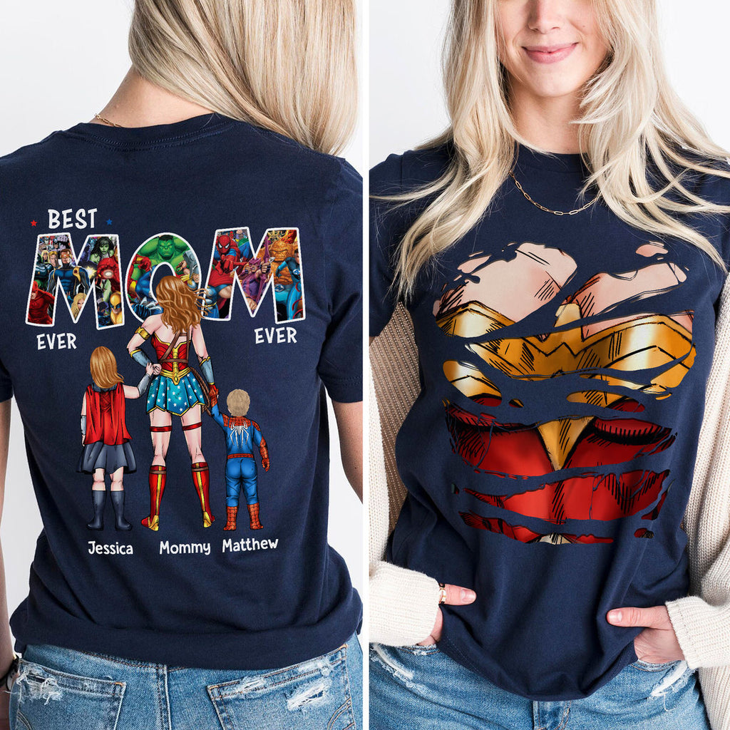 Personalized Super Mom Hero Shirt Custom Name Gift for Mom
