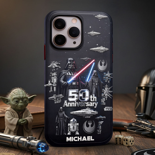 Personalized 50th Anniversary Star Wars Phone Case Gift for Movie Fans Phone Case GradoCreations