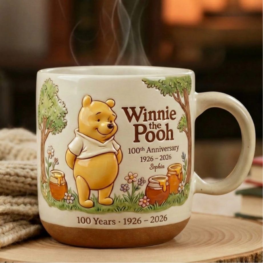 Personalized Winnie the Pooh 100th Anniversary Mug Gift for Movie Fans