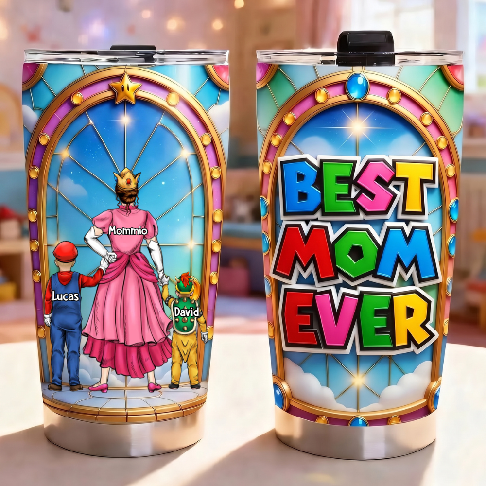 Personalized Best Mom Ever Tumbler Custom Name Gift for Mom