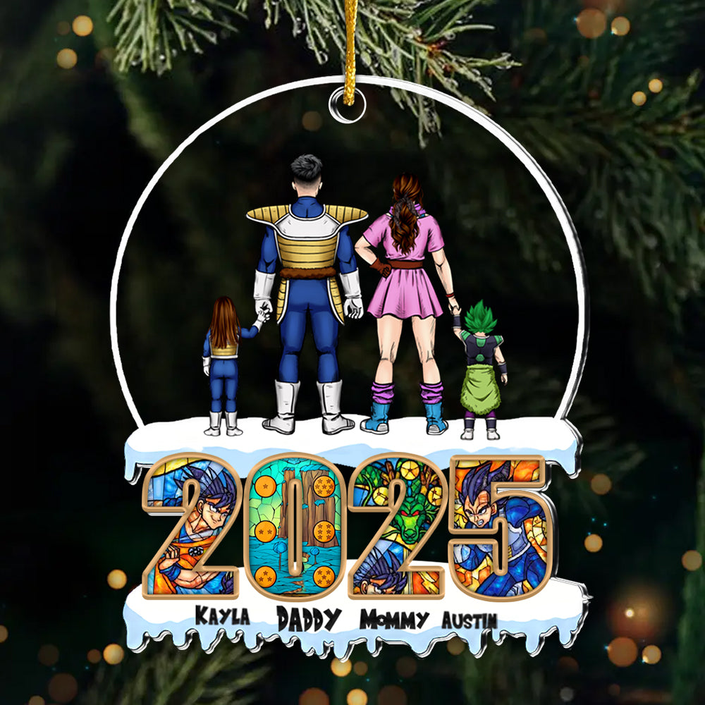 Personalized Super Saiyan Family Ornament 2025 Gift for Family