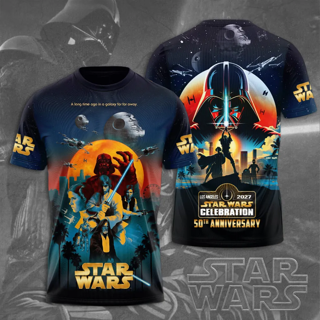 Personalized Star Wars 50th Anniversary All Over Shirt Gift for Movie Fans