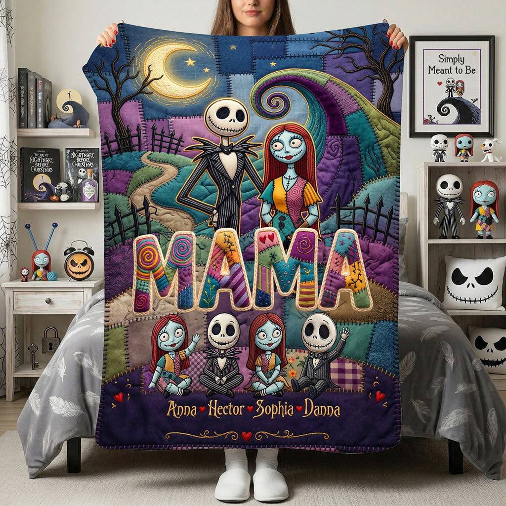 Personalized Spooky Mama Blanket Gift for Mom | Movie Fans