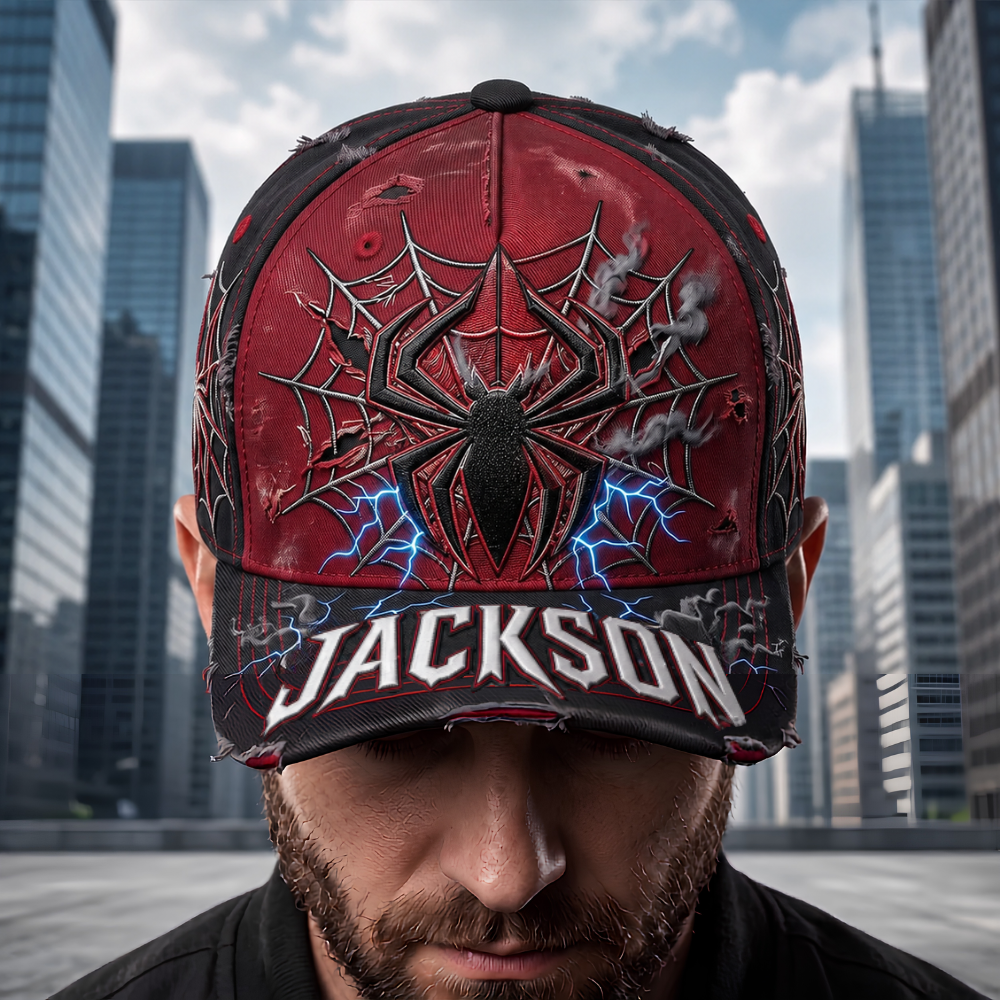 Personalized Spider Web Classic Cap Custom Name Gift for Him Classic Cap GradoCreations