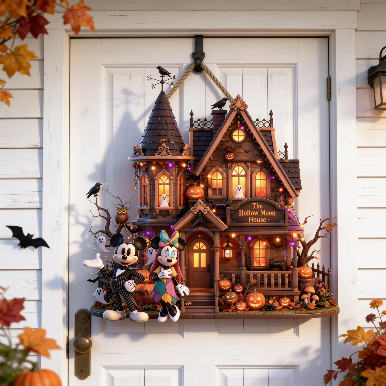 Personalized Haunted House Wood Sign Custom Family Gift for Halloween Wood Sign GradoCreations