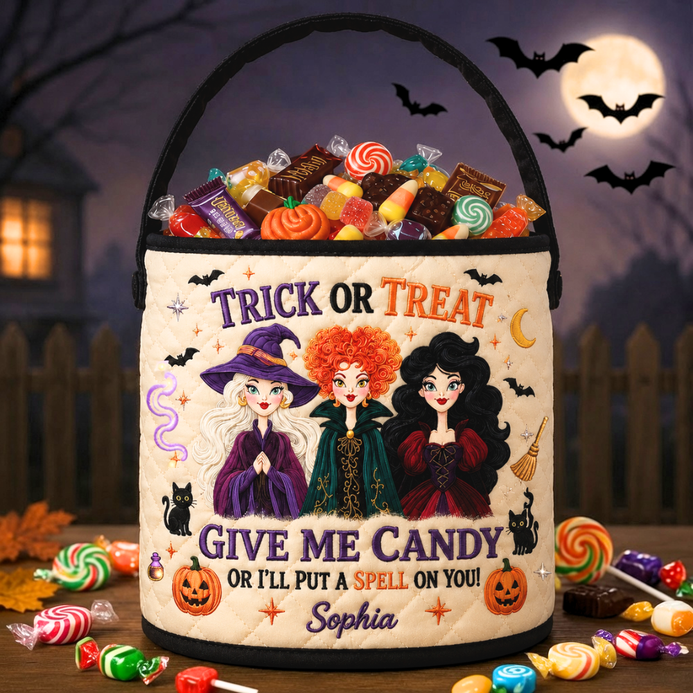 Personalized Halloween Spooky Basket Trick Or Treat Gift for Her Basket GradoCreations
