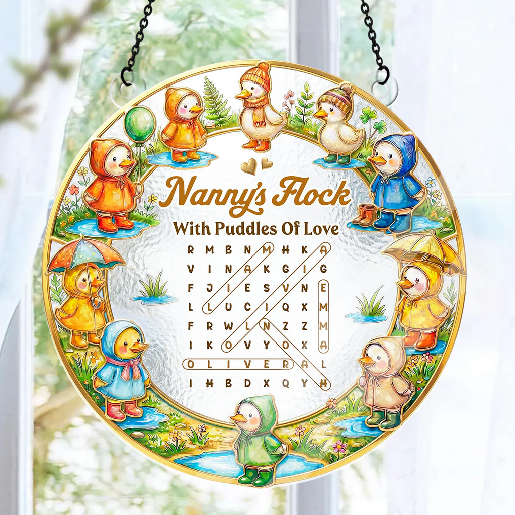 Personalized Acrylic Suncatcher Family Flock Gift for Mom, Grandma