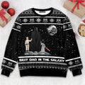 Personalized Best Dad in the Galaxy Ugly Sweater Christmas Gift