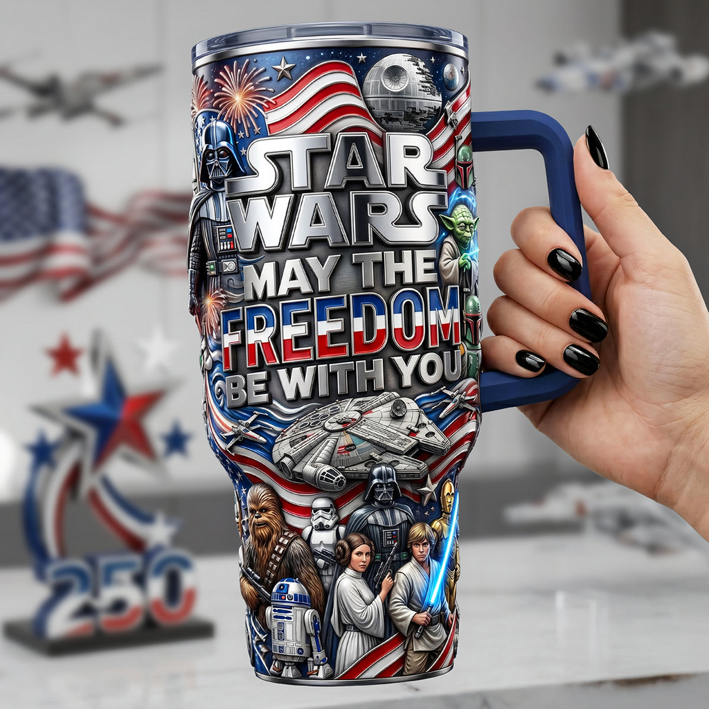 Personalized Star Wars Tumbler with Handle for Movie Fans Tumbler GradoCreations