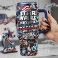 Personalized Star Wars Tumbler with Handle for Movie Fans Tumbler GradoCreations