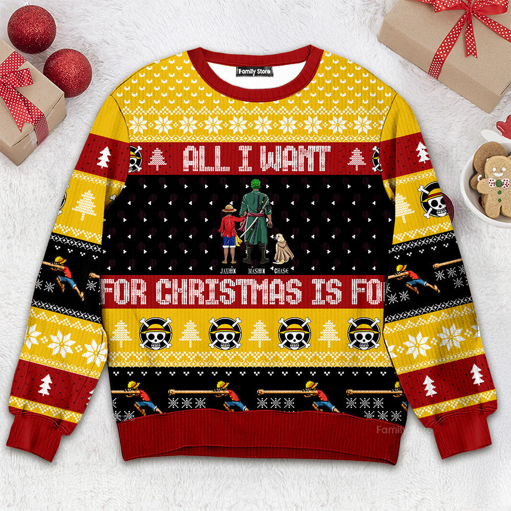 Personalized Ugly Christmas Sweater for Dad, Grandpa, Husband - Pirate Adventure Gift