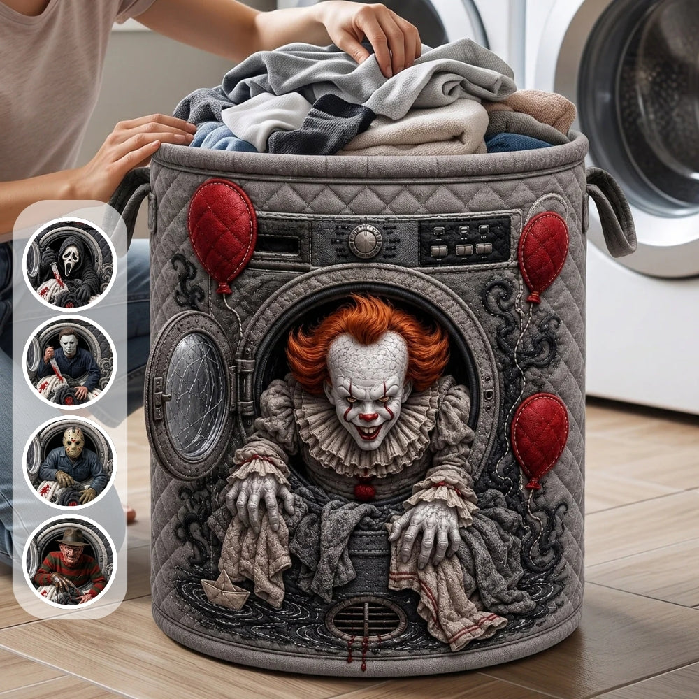 Personalized Horror Movies Quilted Laundry Basket Gift for Fans Quilted Laundry Basket GradoCreations