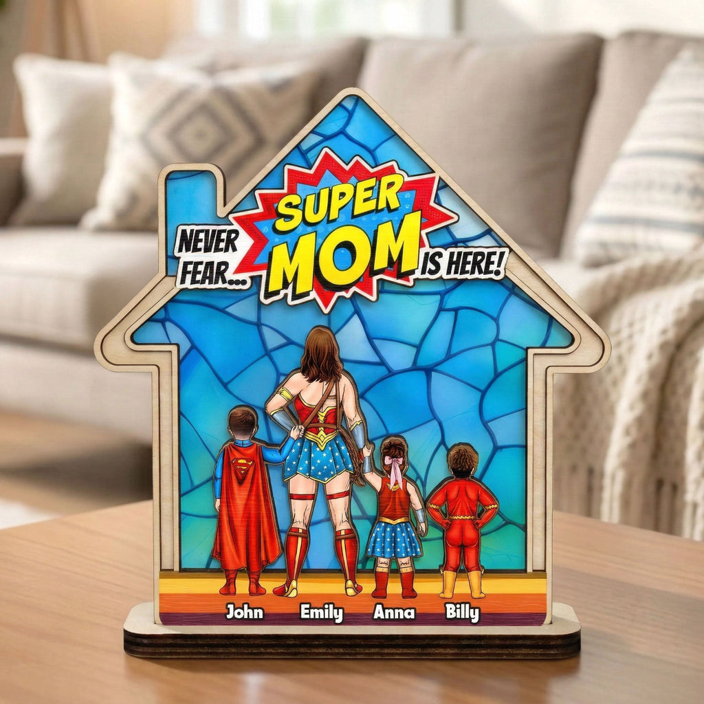 Personalized Super Mom Wooden Plaque Gift for Mom Wood Plaque GradoCreations