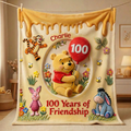 Personalized Winnie the Pooh Blanket 100 Years of Friendship Gift for Movie Fans