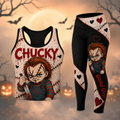 Personalized Chucky Horror Doll Costume Leggings & Crop Top for Halloween Leggings & Crop Tanktop GradoCreations