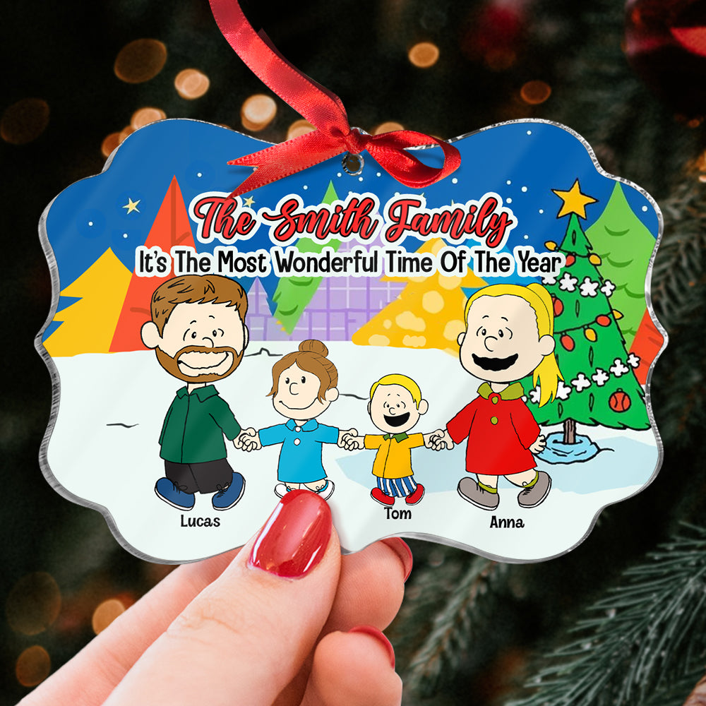 Personalized Acrylic Christmas Ornament for Family | Custom Name Gift