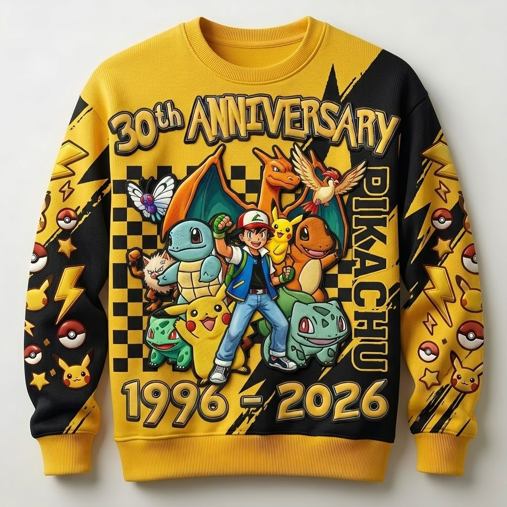 Personalized 30th Anniversary Pokémon Shirt Gift for Fans