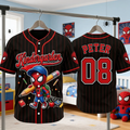 Personalized Spider-Man Baseball Jersey Custom Name Kids Gift Back to School Kid Baseball Jersey GradoCreations