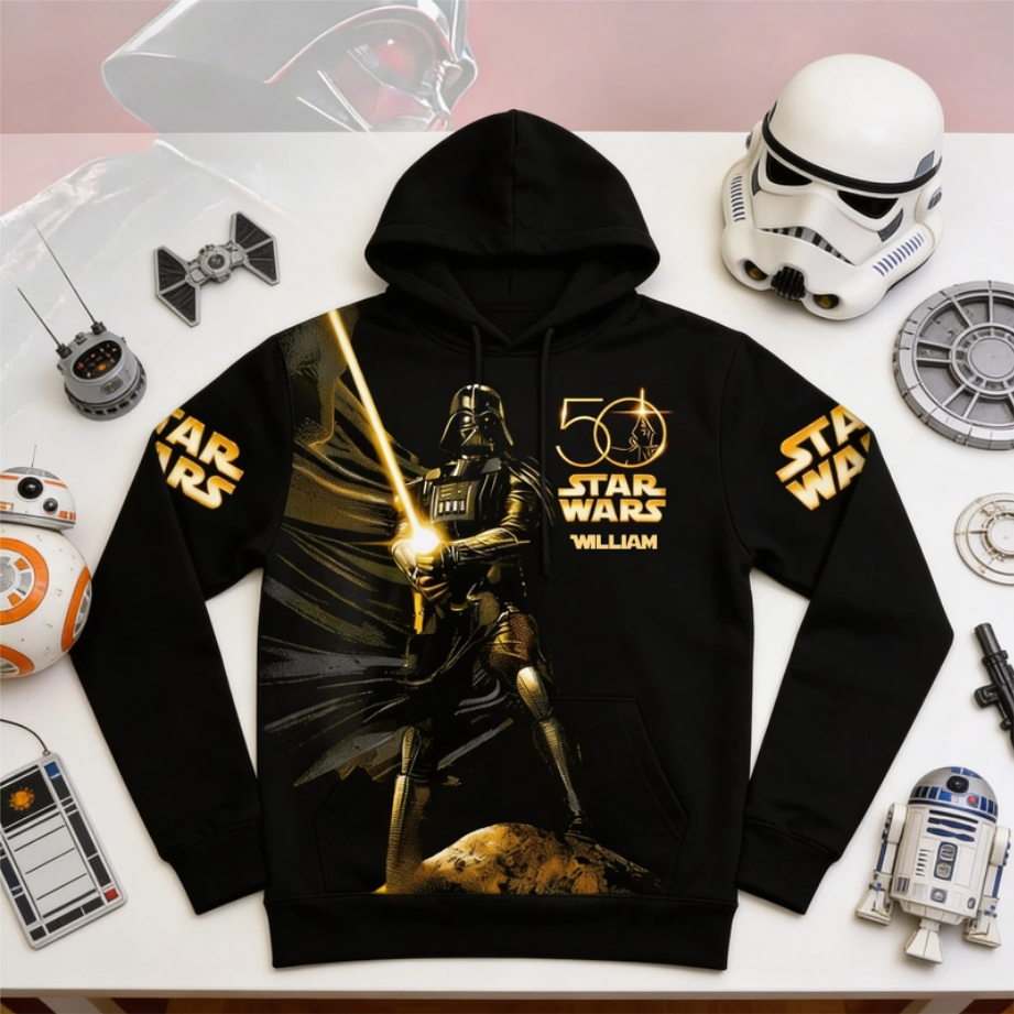 Personalized 50th Anniversary Star Wars AOP Shirt Gift for Movie Fans