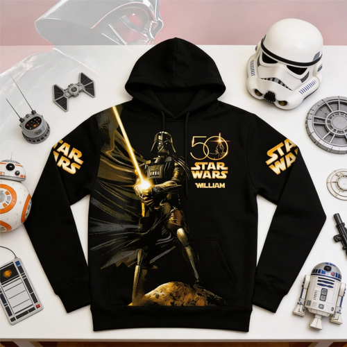 Personalized 50th Anniversary Star Wars AOP Shirt Gift for Movie Fans AOP Shirt GradoCreations