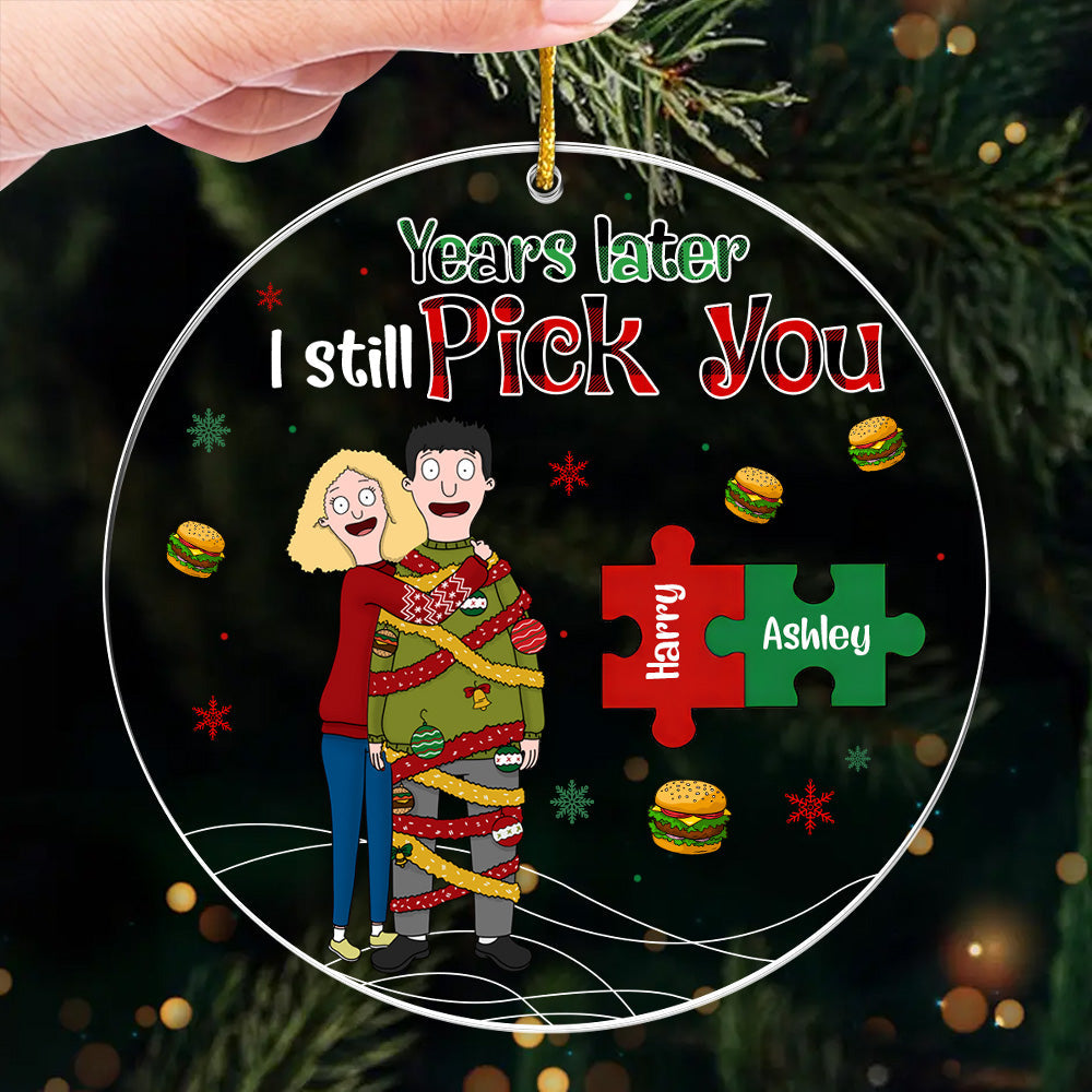 Personalized Couple Acrylic Ornament with Custom Names - Unique Gift for Anniversaries