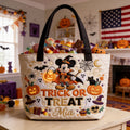 Personalized Trick or Treat Quilted Tote Bag for Halloween Quilted Tote Bag GradoCreations
