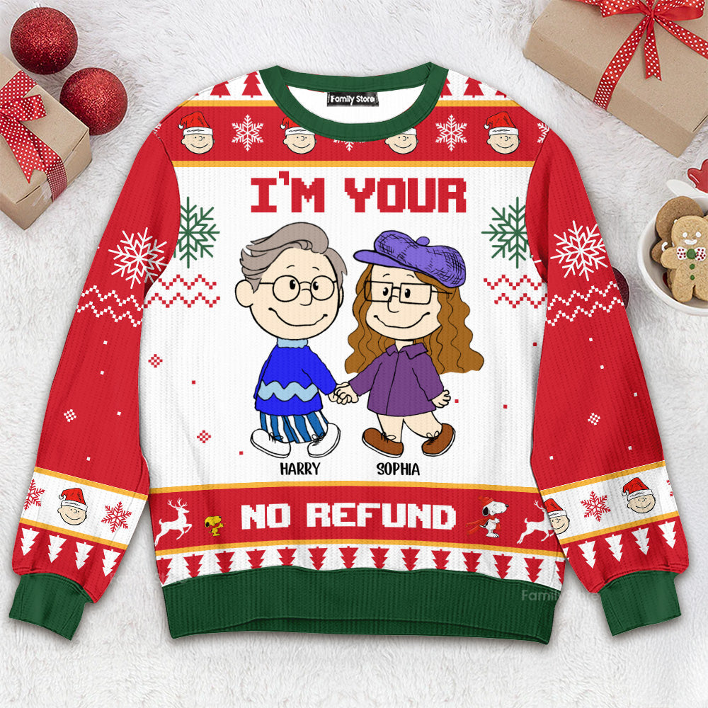 Funny Personalized Ugly Sweater for Couples Gift - Holiday Humor