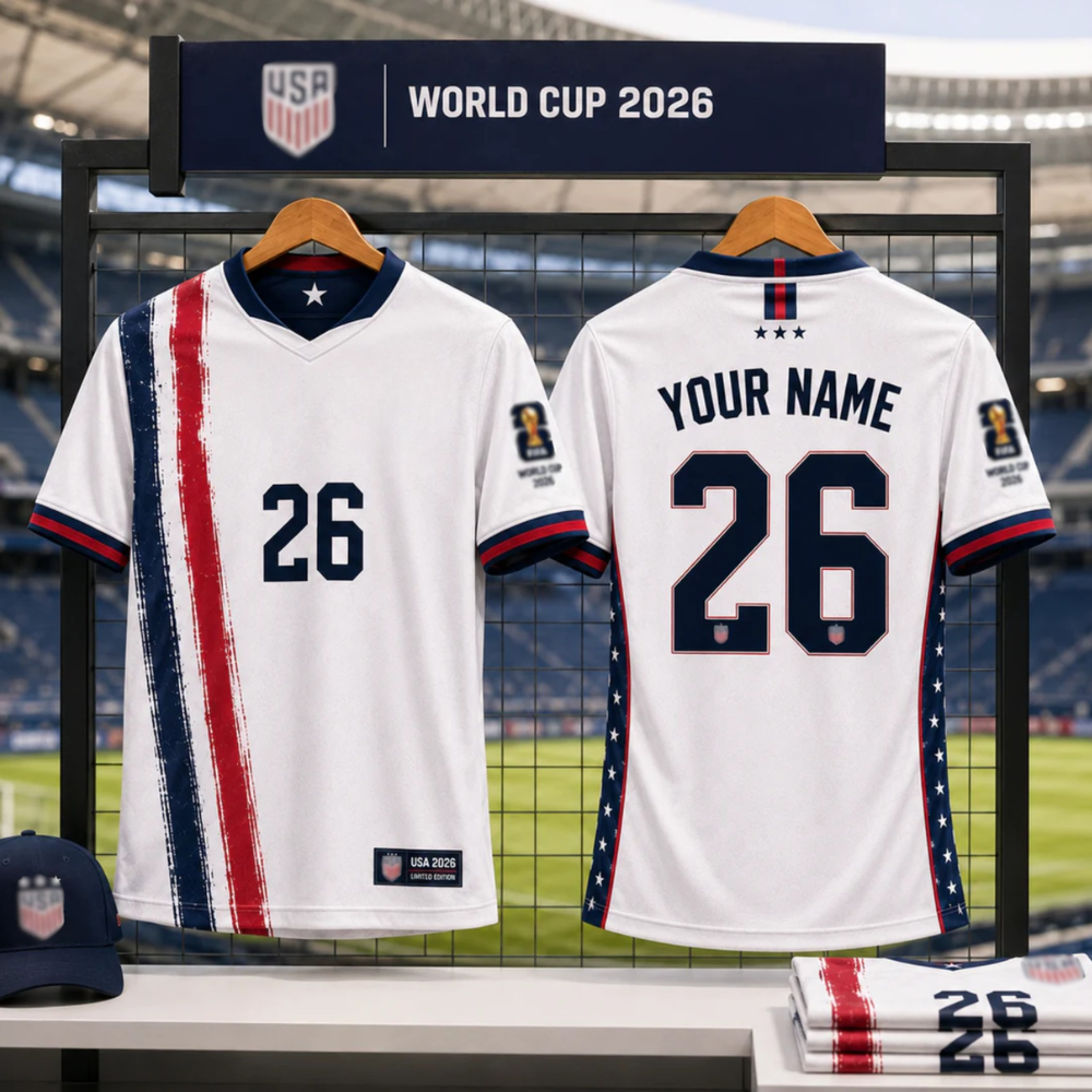 Personalized USA Soccer Jersey with Stars and Stripes - Gift for Soccer Fans