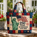 Statue Of Liberty Quilted Tote Bag 250 Years Freedom Gift for Her