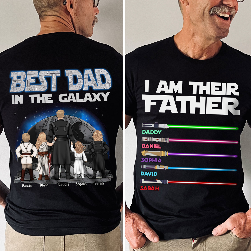 Personalized Best Dad in the Galaxy Shirt Custom Gift for Dad