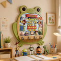 Personalized Frog Shaped Hanging Rack Custom Name Kids Gift