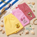 Personalized Embroidered Gingham Shorts for Women - Gift for Movie Fans
