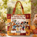 Personalized Quilted Tote Bag with Disney Friends - Gift for Her Quilted Tote Bag GradoCreations